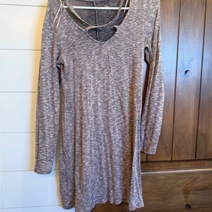 Long Sleeve Heathered Dress